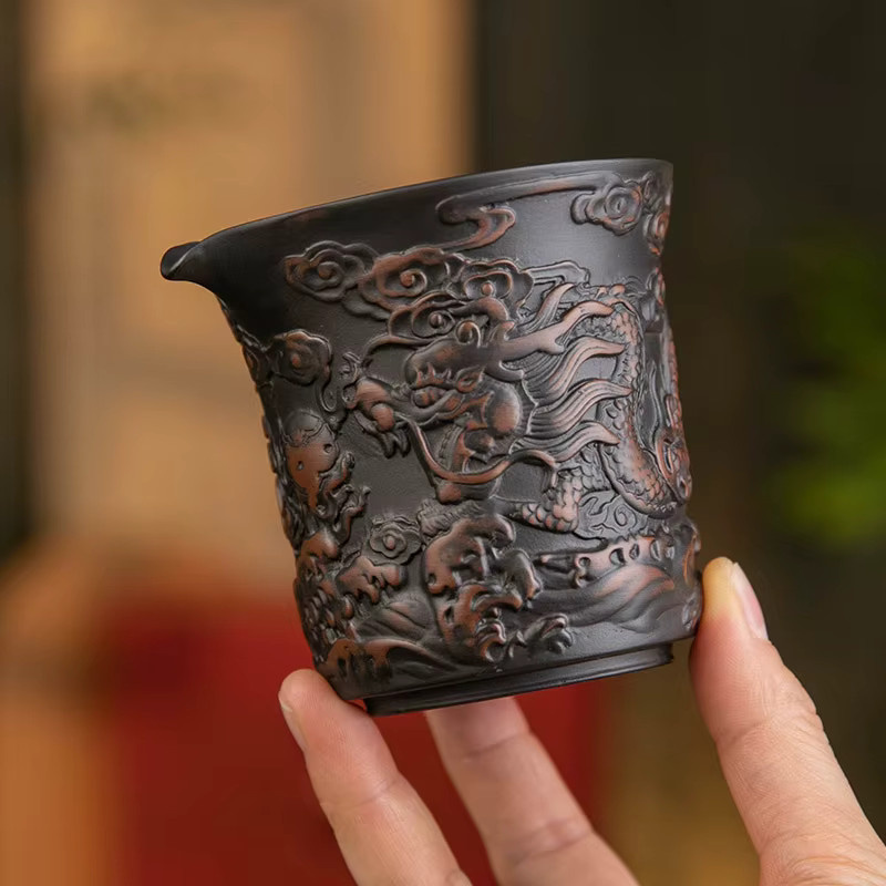JIANGXINSHE Tee-Krug aus lila Keramik für Kung Fu Tee-Sets, Retro Chahai Tee-Teiler, 0,12 l - Bild 4