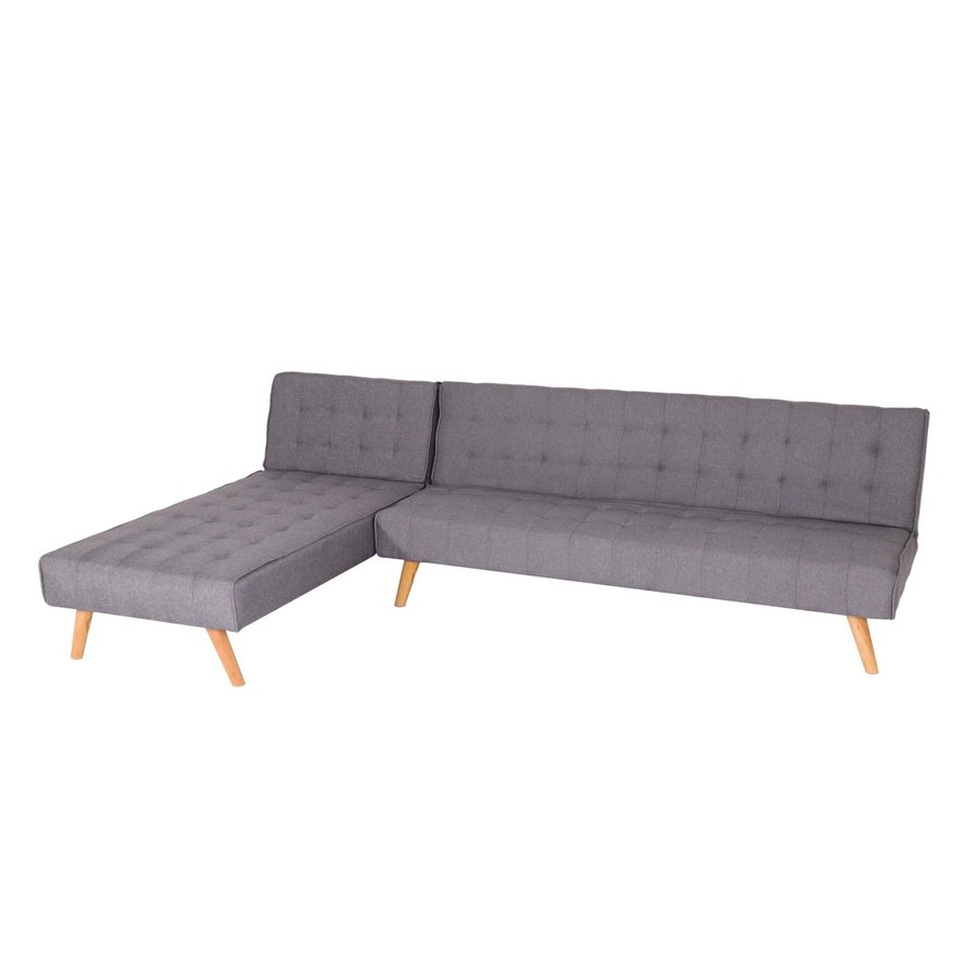 MCW Ecksofa K38 Klappsofa in Hellgrau mit Massivholzgestell und Schlaffunktion, Breite: 256 cm - Bild 2