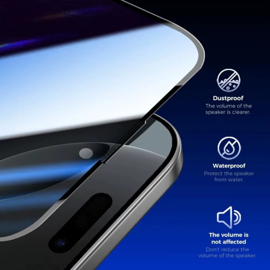 4-in-1 Anti-Spionage Displayschutzfolie und Kameraobjektivschutz für Apple iPhone 17 16 15 14 13 12 11 Pro Max Plus Air Mini - Bild 3