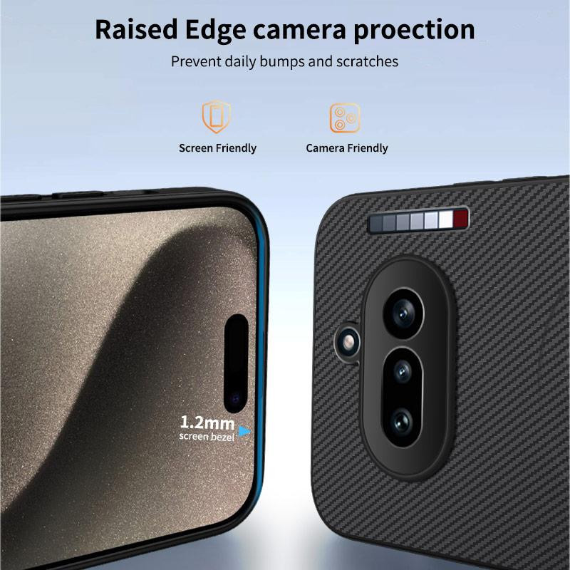 Magnetische Stoßfeste Handyhülle mit Kohlefaser-Textur für Nothing Phone 4a Pro in Schwarz, Blau, Grau oder Lila - Bild 5