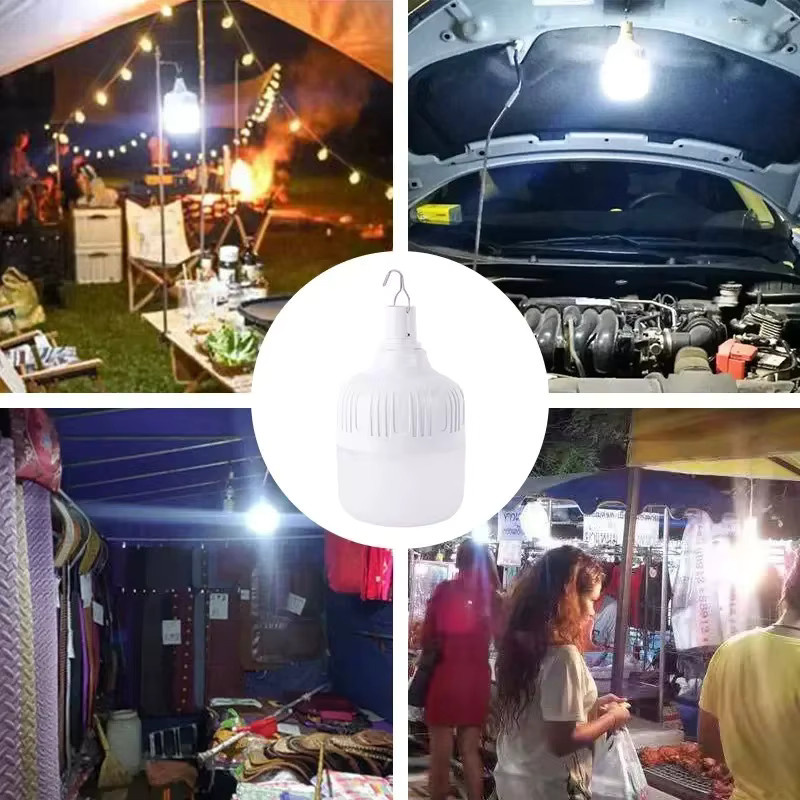 LINYILIGHT LED-Notbeleuchtung für den Außenbereich, USB wiederaufladbare tragbare Laterne in Weiß mit Haken für Camping und Garten - Bild 4