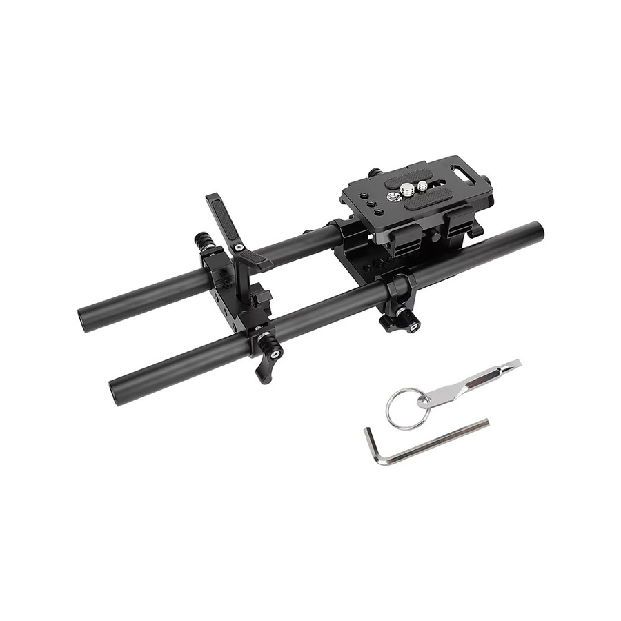 KIMRIG Pro DSLR Schulterhalterung Support Rig Kit mit Manfrotto QR Grundplatte in Schwarz für DSLR-Kameras und Camcorder - Bild 2