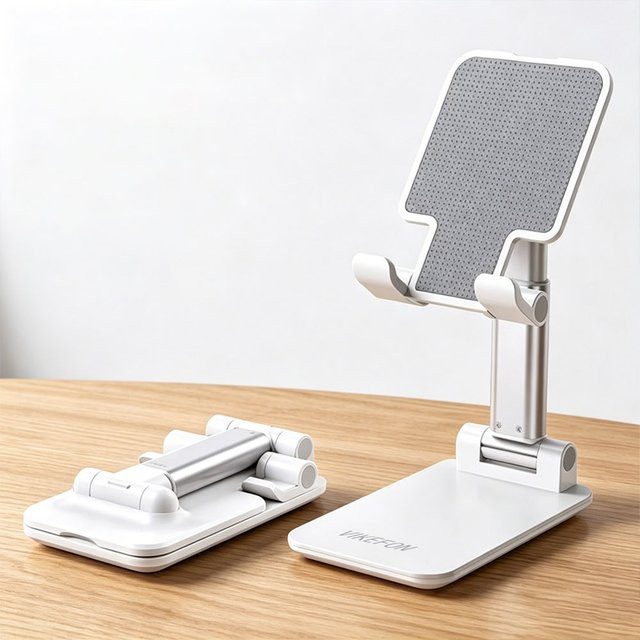 Faltbarer VIKEFON Telefonhalter für den Schreibtisch als Handyhalterung und Tablet-Ständer für iPhone, Samsung, Xiaomi und iPad in Grün oder Weiß - Bild 1