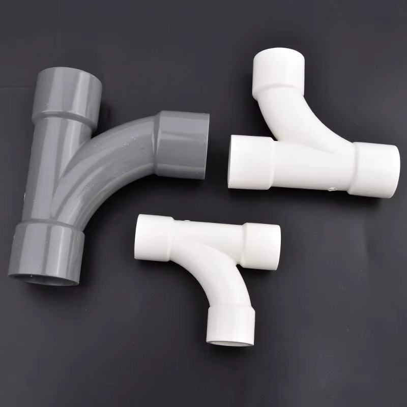 SgooHan PVC-Rohr Y-Typ-Anschluss 3-Wege-Splitter-Adapter mit 90-Grad-Winkel für Aquarium-Wasserrohrverbindungen, Grau - Bild 1
