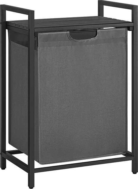 Vasagle Wäschesammler mit Ablage Schwarz-Grau B/T/H: 50 x 33 x 72 cm - Bild 1