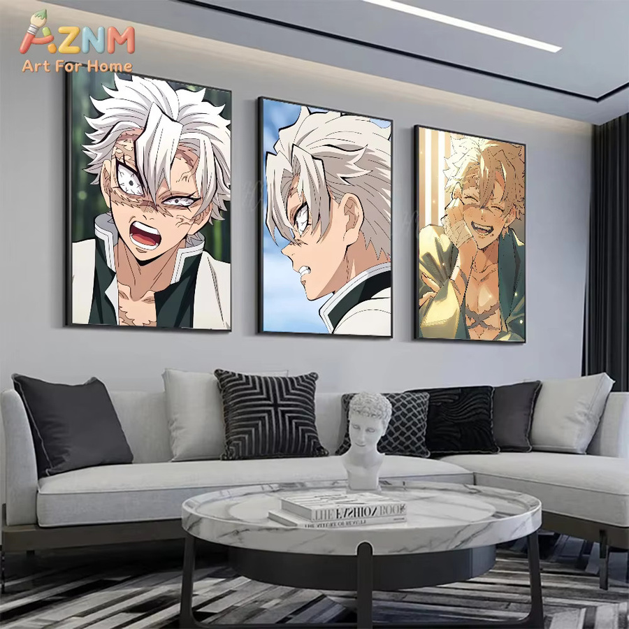 Kayou Demon Slayer Sanemi Shinazugawa Leinwand-Wandkunst, Anime-Poster-Dekoration, Mehrfarbig - Bild 3