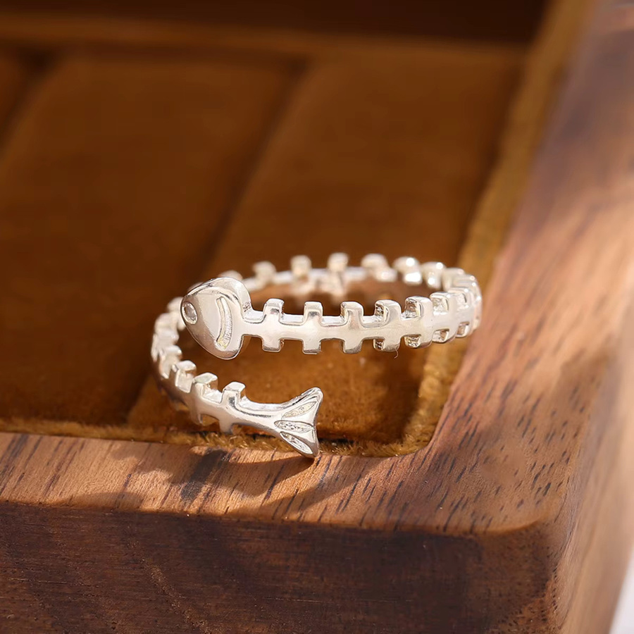 GaGa-Duck Ring, 925 Silber, Fisch Knochen, Damen - Bild 3