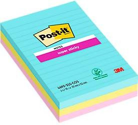 Post-it Super Sticky XL Notes Cosmic liniert, Multicolor, B: 10,1 cm, H: 15,2 cm, 3 Blöcke à 90 Blatt - Bild 1