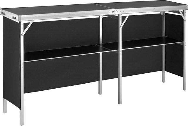 Tragbarer Messe Podiumstisch von Buying Solutions, MB in Schwarz, Faltbarer Counter Stand mit Wand für Promotion und Einzelhandel, B/T/H: 198,0 x 38,5 x 88,0 cm - Bild 1