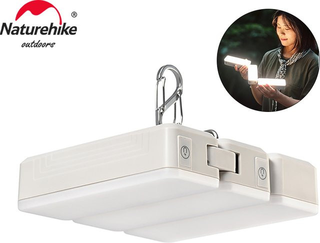 Naturehike LED Camping Taschenlampe, wiederaufladbare tragbare Arbeitslampe mit Typ-C für Outdoor und Zelt, Farbe: Weiß - Bild 1