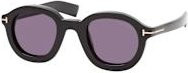Tom Ford FT 1100 Sonnenbrille, Rund, Vollrand, Kunststoff, Herren, Schwarz, Grau - Bild 1