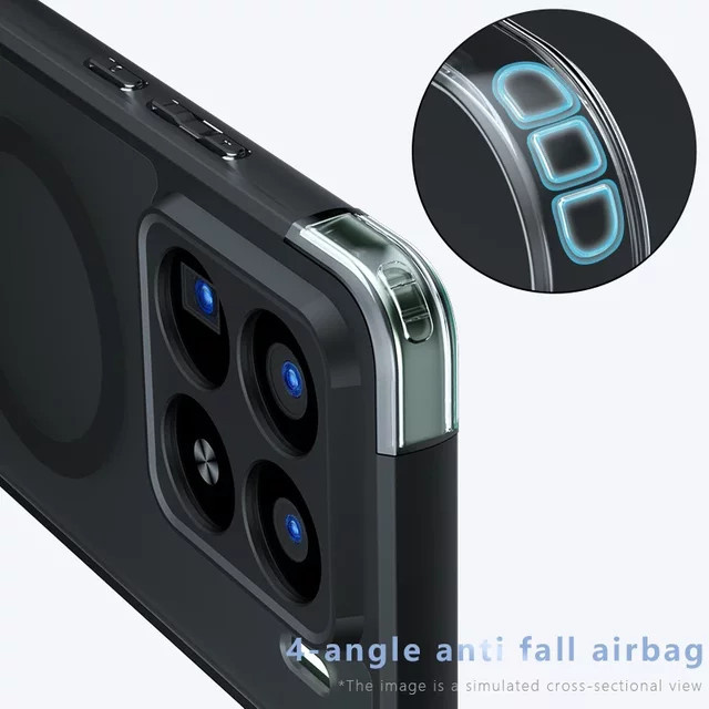 Magnetische MagSafe-kompatible Hartschalen-Handyhülle für Xiaomi 15T und 17T Pro in Schwarz, stoßfeste mattierte Acryl-Schutzhülle - Bild 1