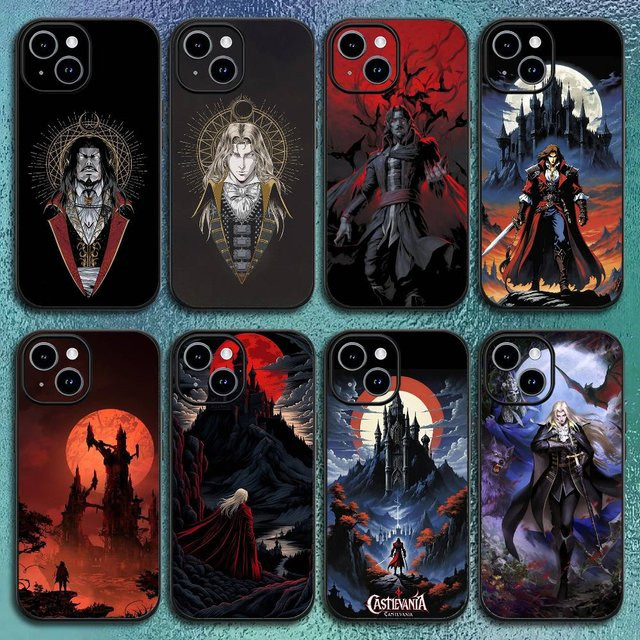 Castlevania Softshell Handyhülle für iPhone 12 bis 16 Pro Max Plus in Schwarz - Bild 1