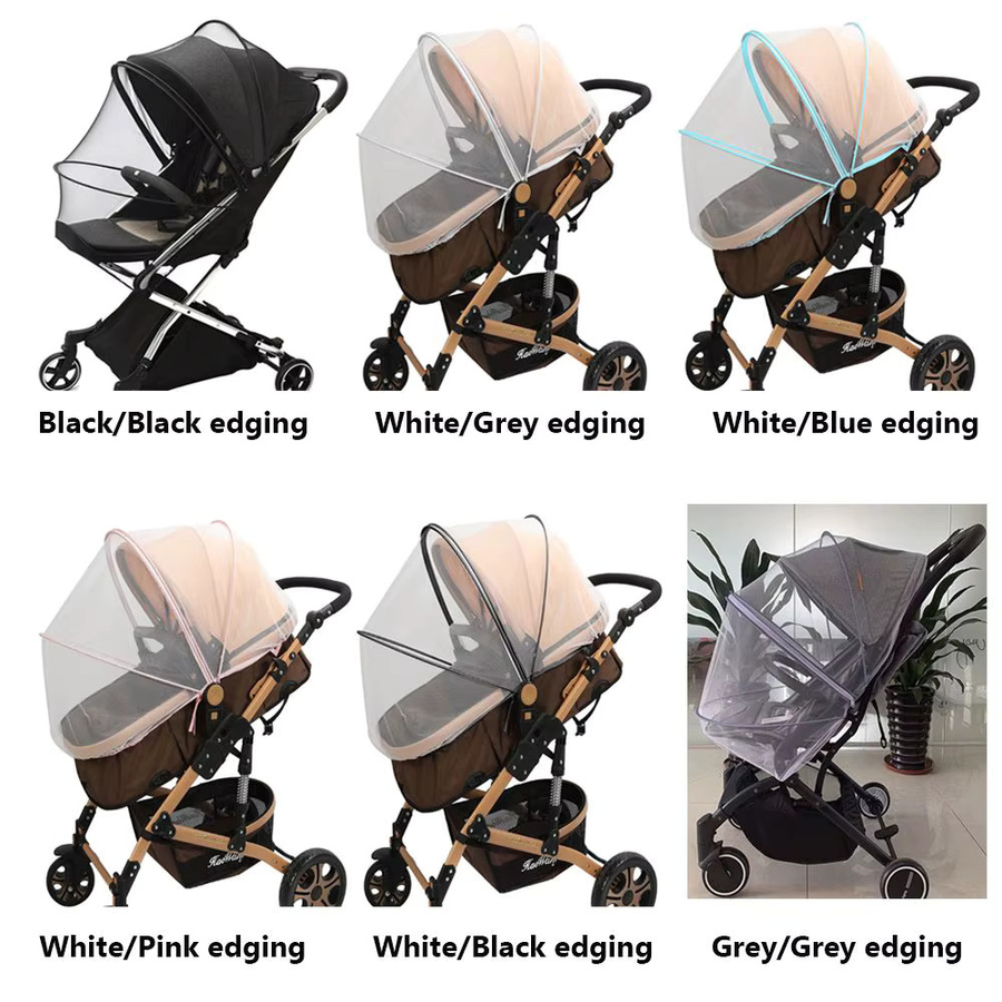 Dehnbares Moskitonetz in Schwarz als Bezug für Babys, Autositz, Wiege und Kinderwagen mit Reißverschluss - Bild 4