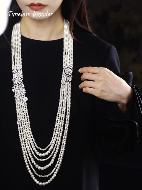 Timeless Wonder Halskette, Silber, Zirkonia, Perle, Damen - Bild 1