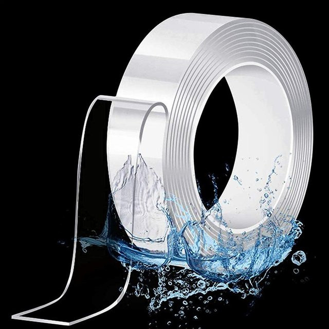 Super Six Nano Doppelseitiges Klebeband Schwerlast Transparent Wiederverwendbar und Wasserdicht, Länge: 1 m - Bild 1