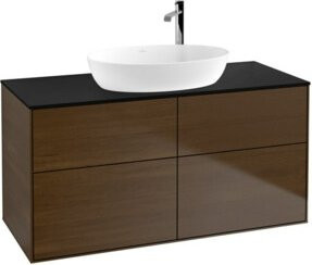 V&B Waschtischunterschrank Finion in Walnuss Veneer, Breite: 120 cm, Tiefe: 50,1 cm - Bild 1