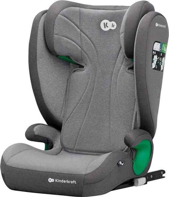 Kinderkraft Autositz Junior Fix 2 Rocket Grey mit Isofix und Rückenlehne für Körpergröße 100 bis 150 cm - Bild 1