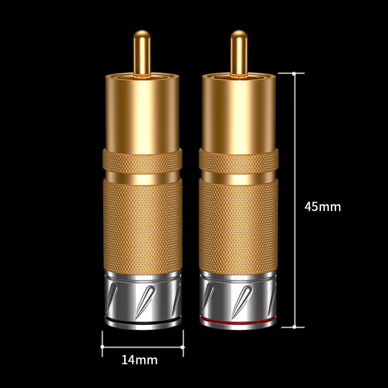 HEDANP RCA-Stecker für DIY-Audiokabel, vergoldetes Messing mit Rhodium-Beschichtung, Koaxial-Signalanschluss, 9 mm - Bild 3