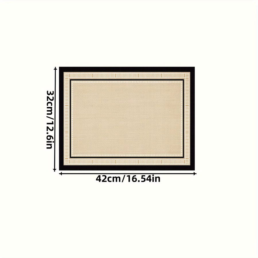 VIKAMA Tischsets in Beige, minimalistisches geometrisches Design, rechteckig, 4 oder 6 Stück im Set - Bild 4