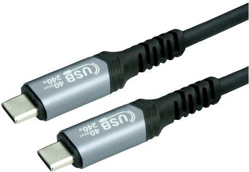 Value USB4 USB-C Kabel Schwarz 1,00 m Geschirmt - Bild 1