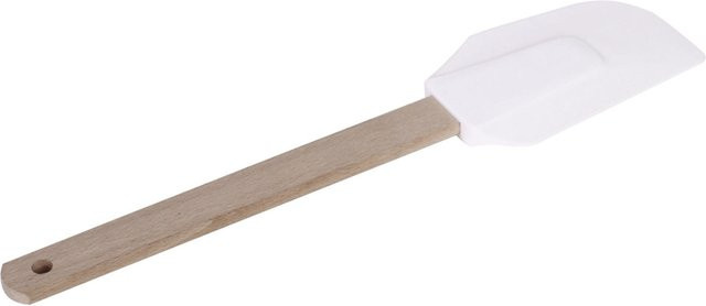Schneider Teigschaber mit Holzgriff und Silikonkopf in Weiß, Länge: 32 cm - Bild 1