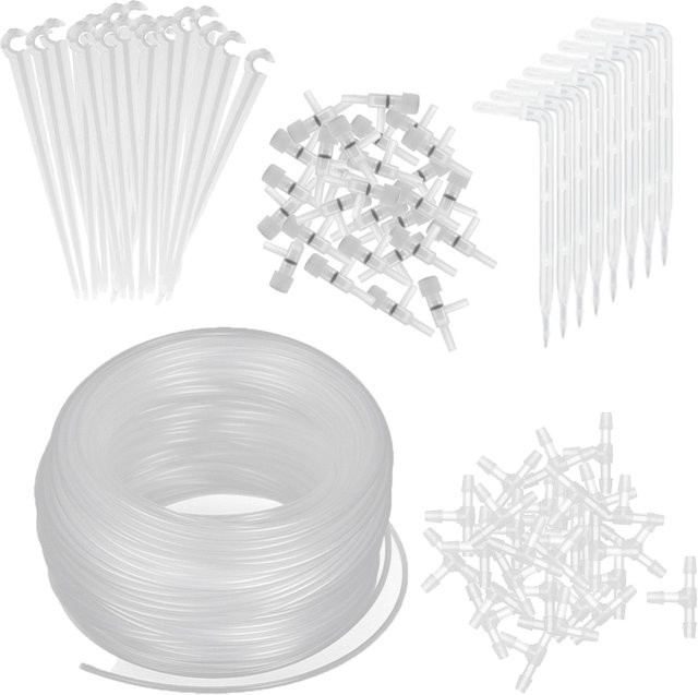 Transparente Micro-Tropfbewässerung mit regulierbarem Pfeil-Tropfer für 4/7mm Schläuche und Gewächshäuser - Bild 1