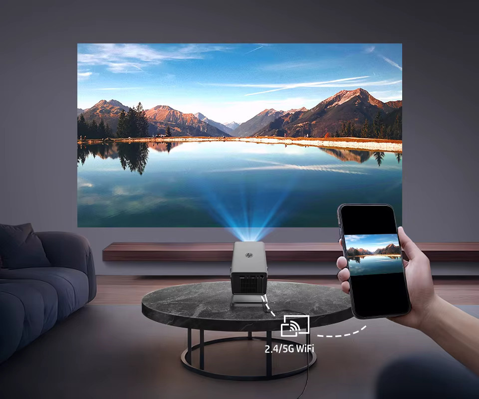 HP MC450 Smart-Heimprojektor in Schwarz mit Full HD Auflösung, 4K-Dekodierung, Android 14, Dual Wi-Fi 6 und Bluetooth 5.4, 290 ANSI Lumen - Bild 5