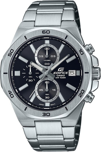 Casio Chronograph, Quarz, Edelstahl, Schwarz, 44 mm, Herren - Bild 1