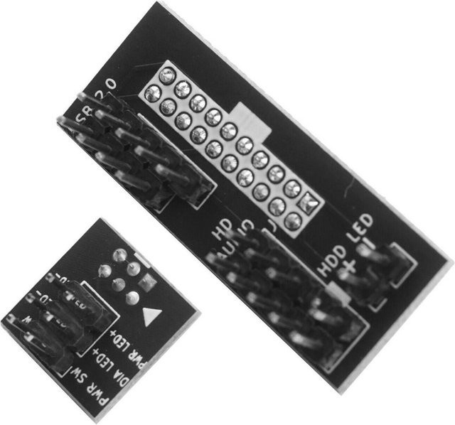 Dell Frontplatten-Header-Adapter für Optiplex 7010 9010 7020 9020 und Precision T1700 in Schwarz - Bild 1