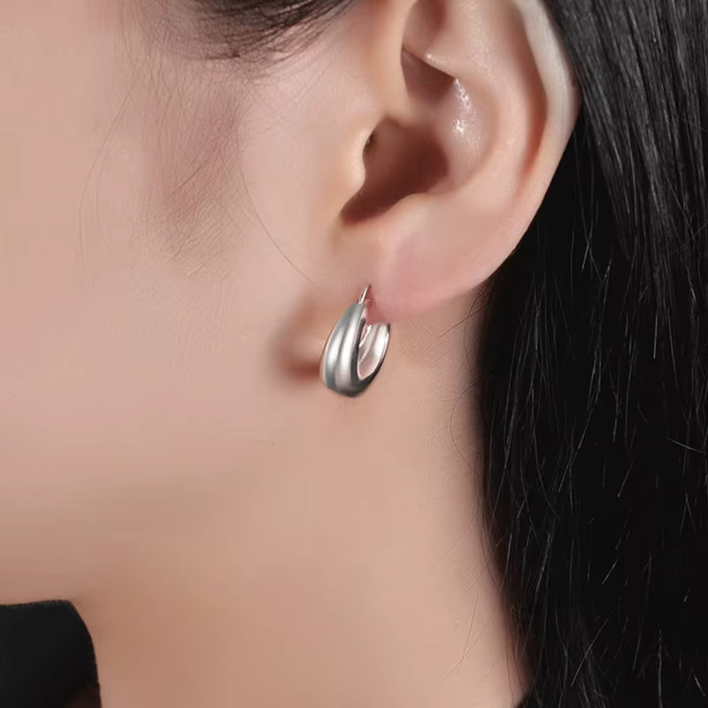 YUXINTOME Creolen-Ohrring, 925 Silber, Vintage, Damen - Bild 3