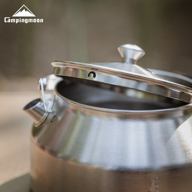 CAMPINGMOON SW-1 Camping-Kochgeschirr Teekanne aus 304 Edelstahl in Silber für Outdoor und Picknick - Bild 1