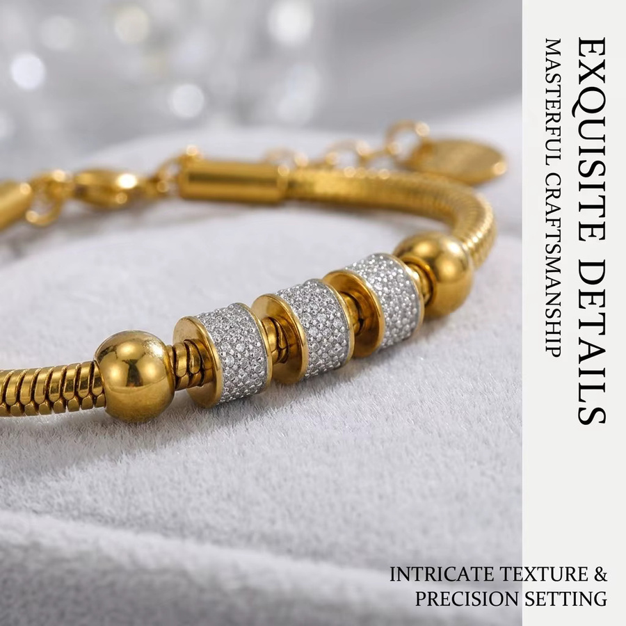 JP One Armband, Edelstahl, Gold, Zirkonia, Damen - Bild 3