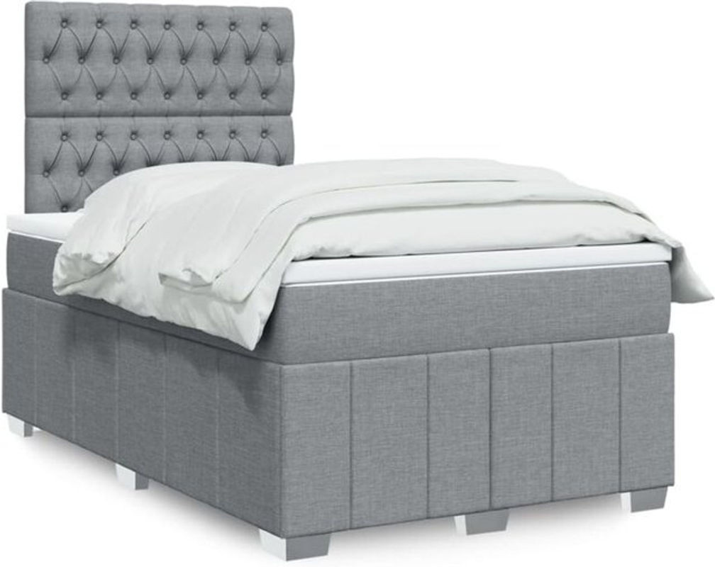 Vidaxl Boxspringbett mit Matratze in Grau aus Stoff, B/T/H: 190 x 120 x 150,5 cm - Bild 1
