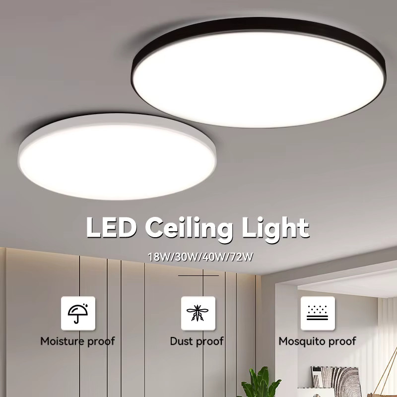 CHENBEN LED Deckenleuchte in Weiß, minimalistisches und rundes Design für Wohnzimmer, Schlafzimmer oder Badezimmer - Bild 2