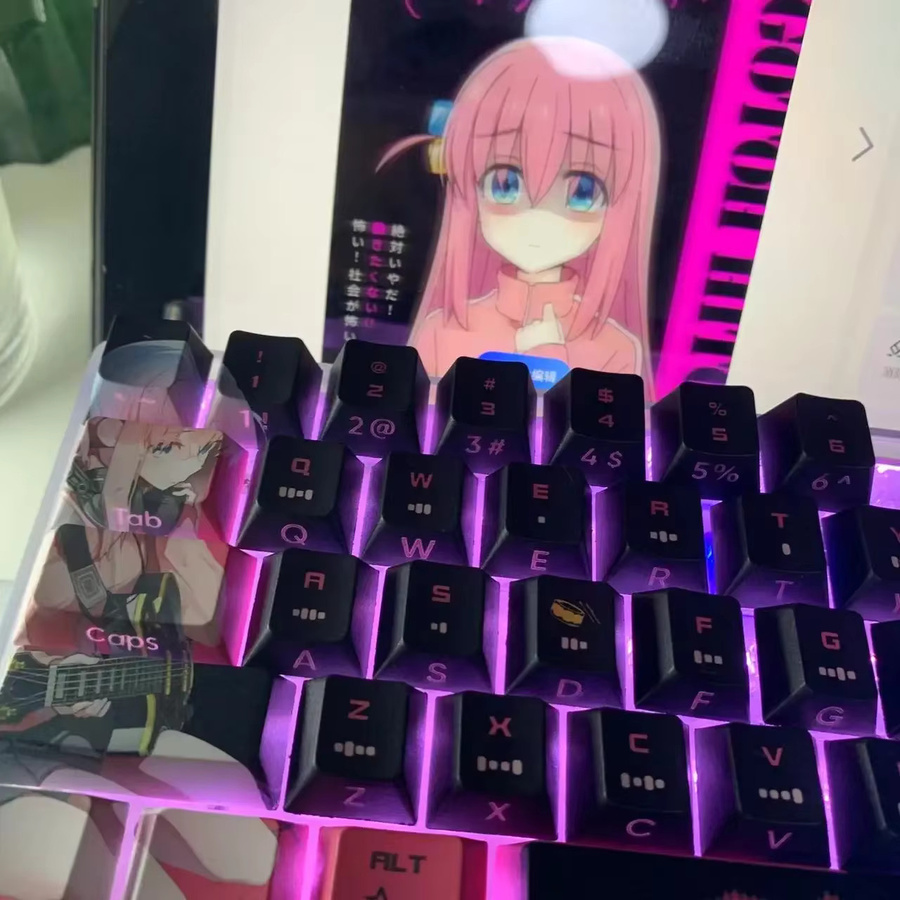 Hitori Gotoh Anime PBT Keycaps BOCCHI THE ROCK Gaming Tastenkappen für ANSI-Layout, 122 Tasten - Bild 4