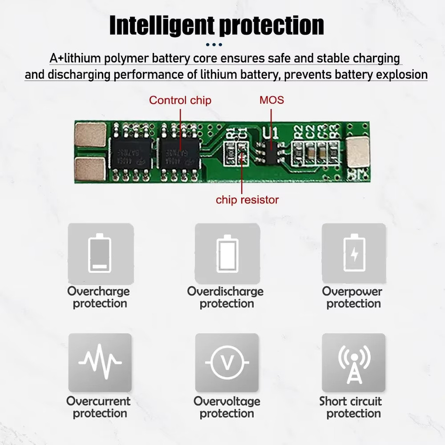 Robinella Wiederaufladbarer 3,7 V Lithium-Polymer-Akku mit 3000 mAh für GPS, Bluetooth-Lautsprecher und Kameras - Bild 3