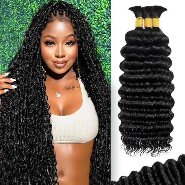 Dula A Hair Boho Braids Echthaar, Tiefes Lockiges Haar, 95g-105g - Bild 1
