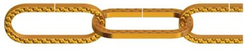 Dörner + Helmer Zierkette aus Messing und Stahl in Gold, Länge: 10 m - Bild 1