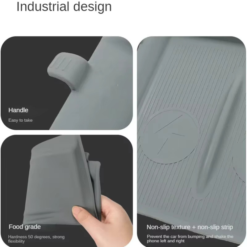 Beworth Silikon Anti-Slip Lade-Pad für Tesla Modell Y Juniper 2025 und Modell 3 Highland 2024 in Schwarz - Bild 5
