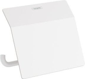 Hansgrohe Papierrollenhalter AddStoris mit Deckel, Wandmontage, Metall, mattweiß - Bild 1