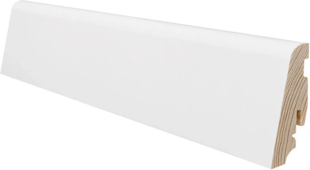 Haro Sockelleiste aus MDF in Weiß mit Clip-Befestigung, H x B x L: 58 x 19 x 2200 mm - Bild 1