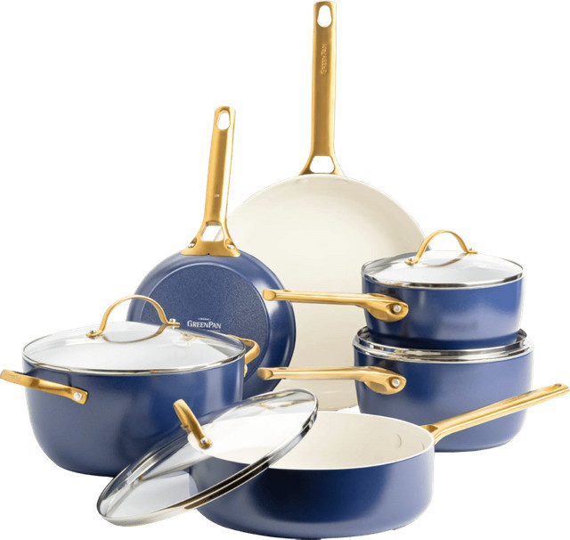 GreenPan Padova Topf- und Pfannenset 10-teilig Oxford Blue - Bild 1