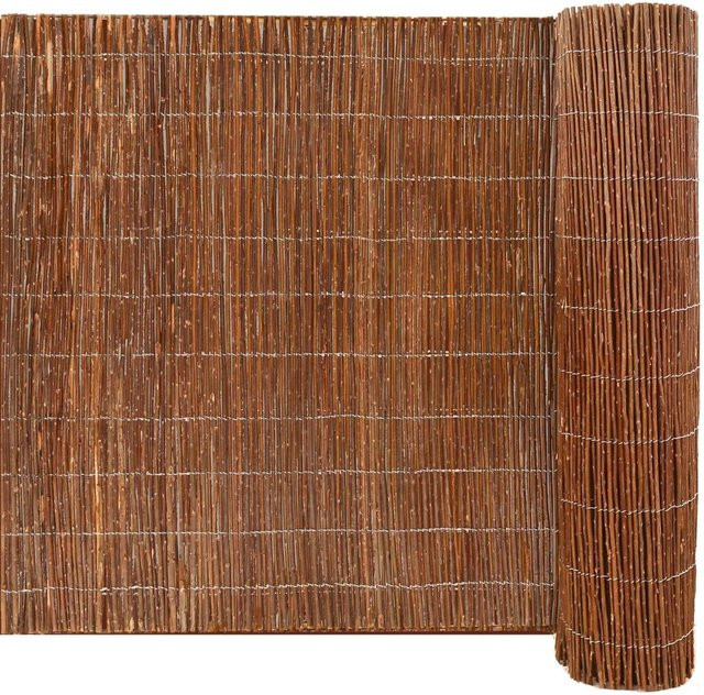 UrFence Balkon Sichtschutz aus Weide in Braun, blickdichte Sichtschutzmatte aus Holz, Höhe: 90 cm, Breite: 600 cm - Bild 1