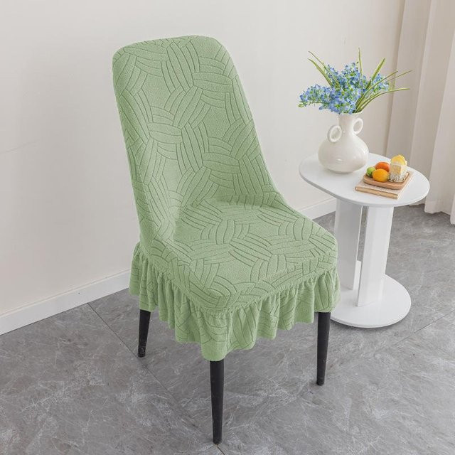 Yiran Furniture Jacquard Stuhlbezug aus Samt in Mais, elastischer und rutschfester Bezug für Esszimmerstühle, Breite: 40 cm - Bild 1
