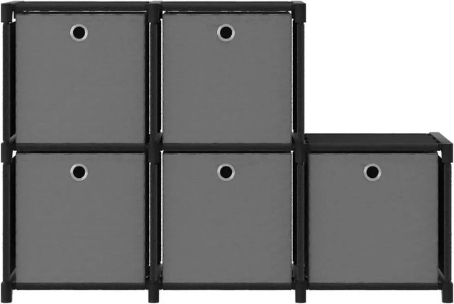 vidaXL Würfel-Regal mit 5 Boxen in Schwarz und Grau, B/T/H: 103 x 30 x 72,5 cm - Bild 1