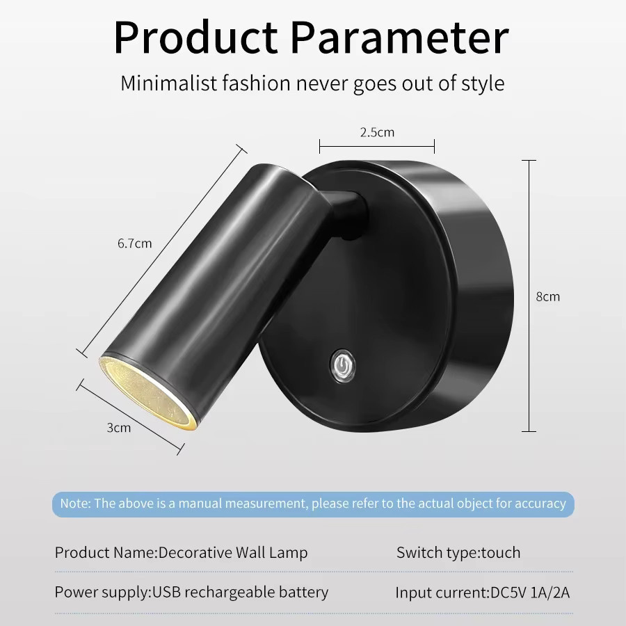 AVACOM LED Wandleuchte magnetisch und wiederaufladbar mit Touch-Schalter und dimmbarer RGB-Beleuchtung - Bild 3