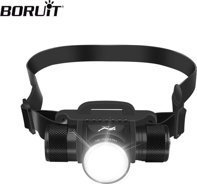 BORUiT HP900 Tauchscheinwerfer in Schwarz aus Aluminiumlegierung mit 800 Lumen und IPX8 Wasserdichtigkeit für Angeln und Camping - Bild 1