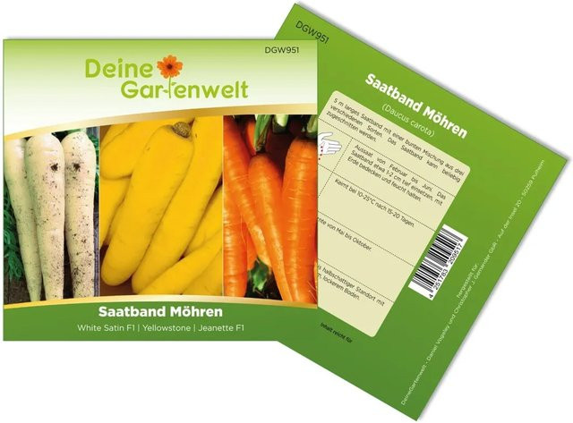 Deine Gartenwelt Speisemöhren 3 Sorten Saatband 5 Meter Gemüse-Saatgut - Bild 1