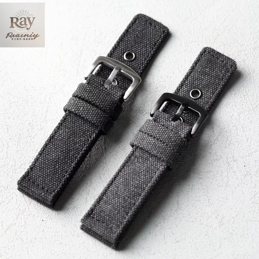 Raystray Uhrenarmband Canvas, blaugrün, schwarz, Herren - Bild 2